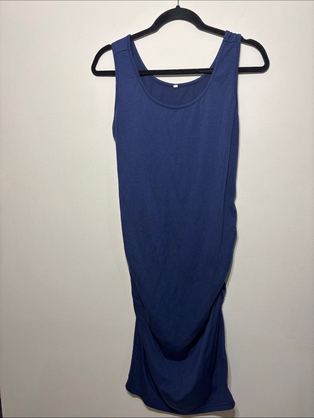 Sleeveless Navy Blue Tank Maternity Dress